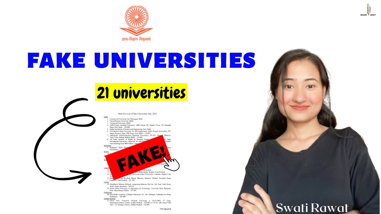 FAKE UNIVERSITIES 2022 || List by UGC ||