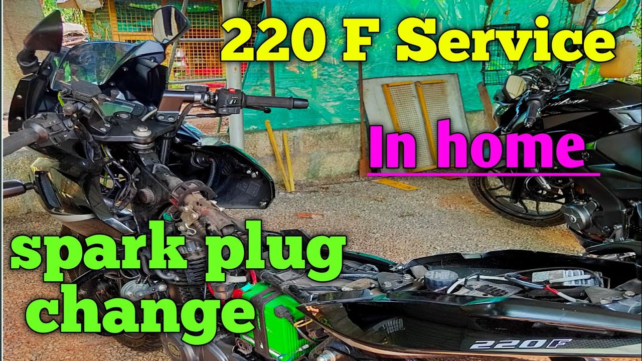 220F service in home , spark plug change, frame cleaning /Malayalam video