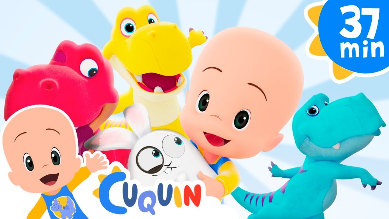 Colorful Dino 🦖💛💙❤️ - Cleo and Cuquin Episodes & Nursery Rhymes