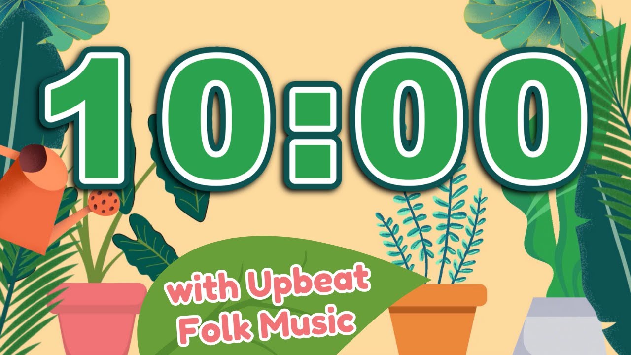 10 Minute Countdown Timer for Houseplant Appreciation Day 🌿 | Animated Plants & Folk Music