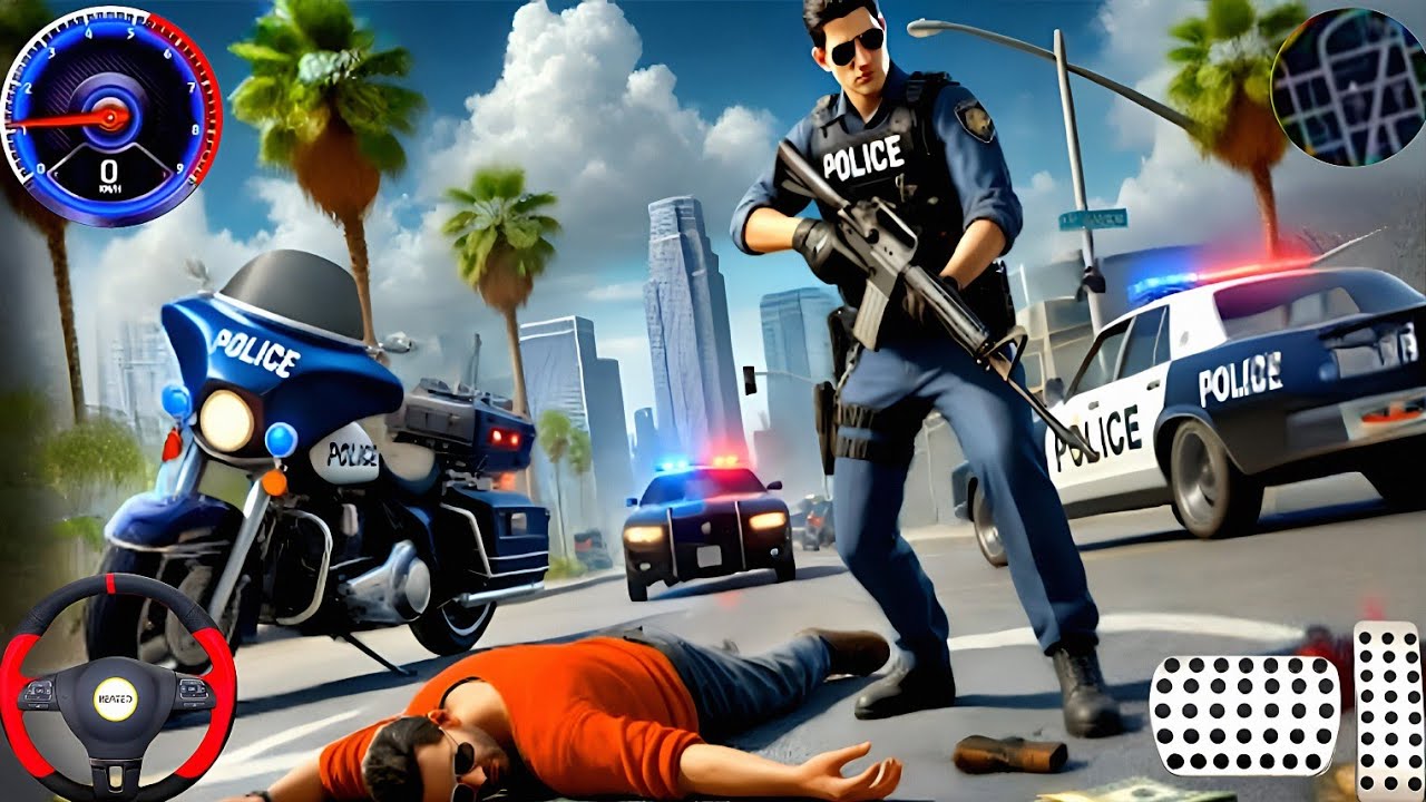 🚓 Police Car Chase Simulator 3D - Real City Cop Pursuit GamePlay (Android)