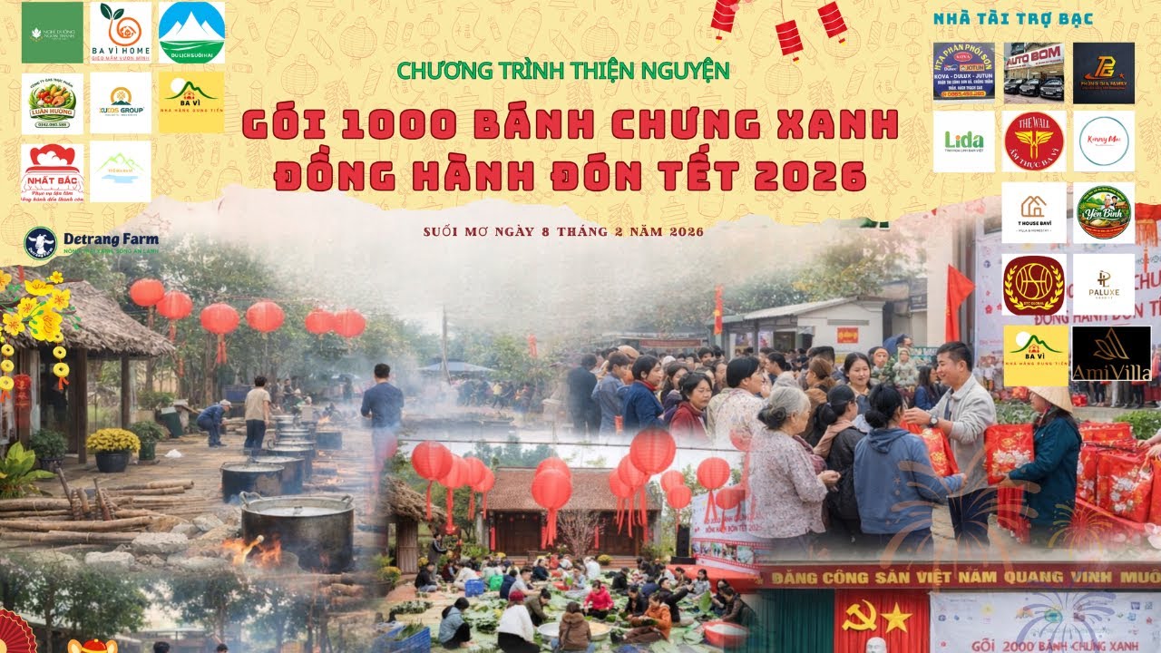 Lời cảm ơn Gói bánh chưng xanh đồng hành đón Tết 2026 tại Ba Vì