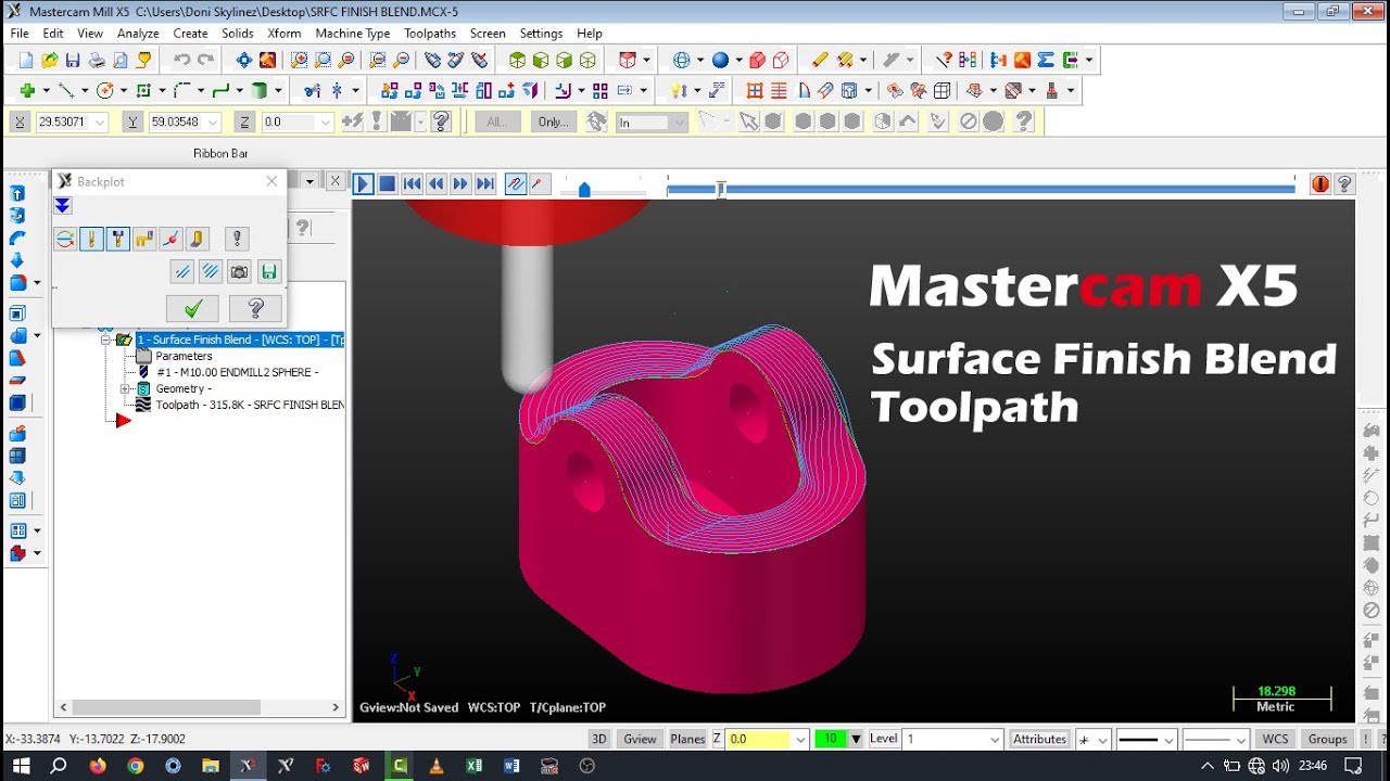 MasterCam X5 || Surface Finish Blend Toolpath