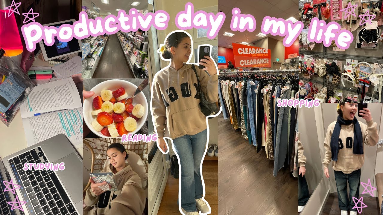 Productive day in the life as a GCSE student 📚| Studying, shopping, reading✨💗