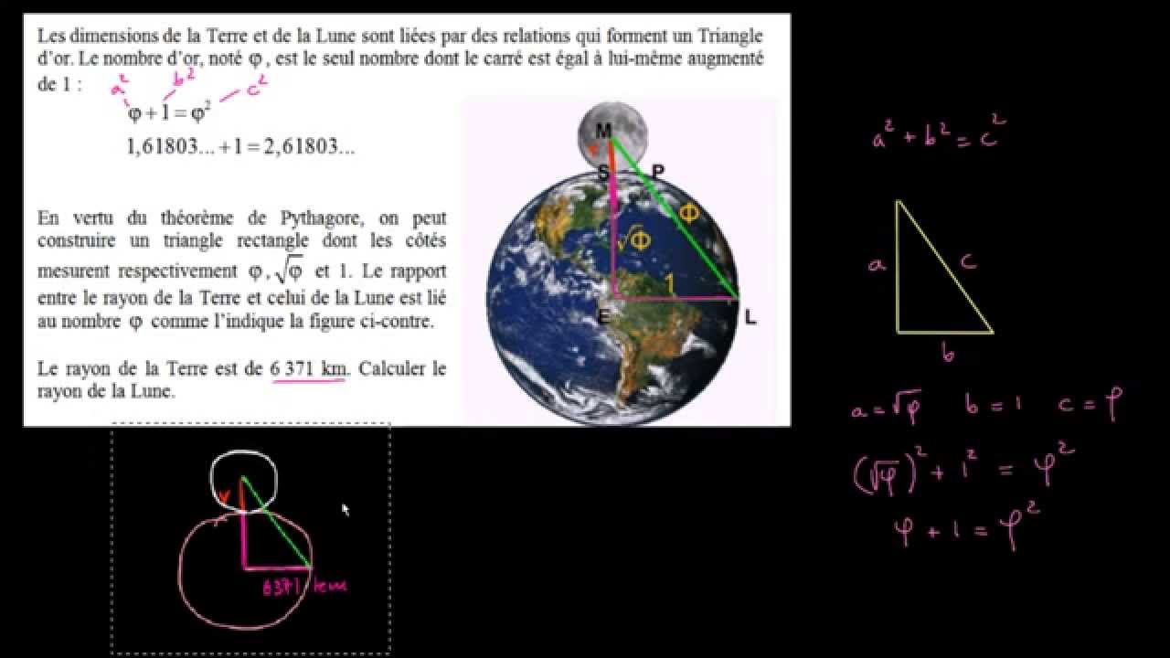 Le nombre d'or pour calculer le rayon de la Lune