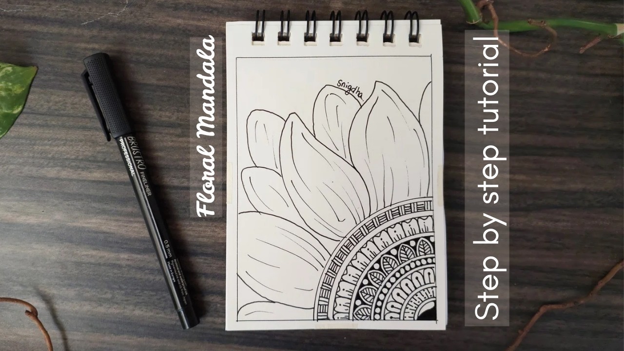 Sunflower Mandala Art Tutorial | Step by Step | Beginner Friendly | How to Draw 🌼
