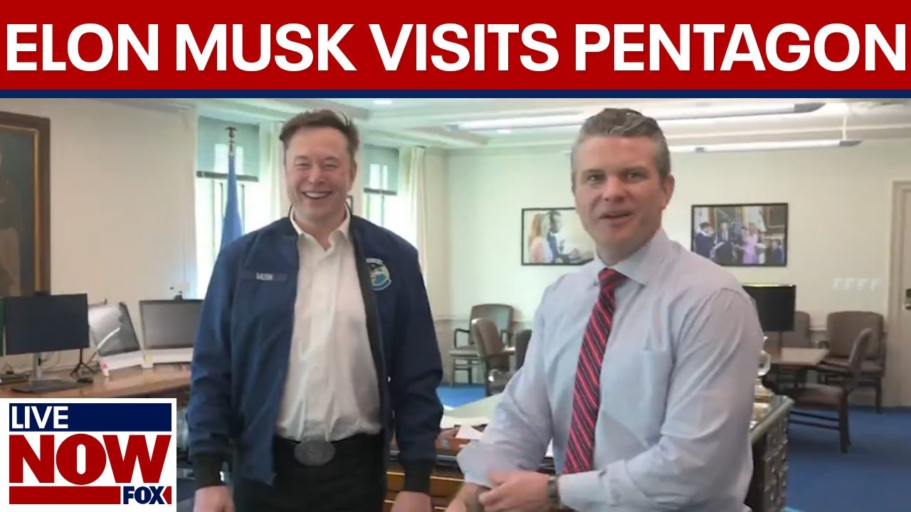 Defense Secretary Pete Hegseth hosts Elon Musk at Pentagon  | LiveNOW from FOX