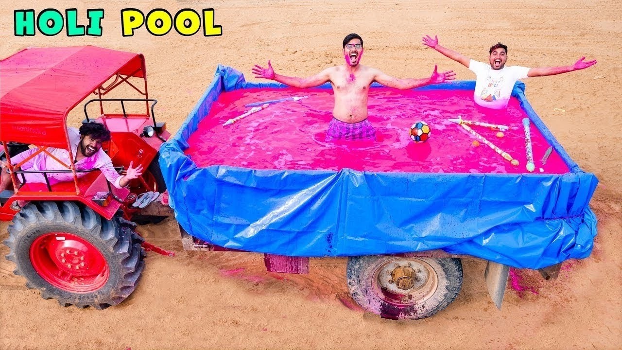 We Made Moving Colour Pool   चलता फिरता रंग वाला स्विमिंग पूल  Holi Special
