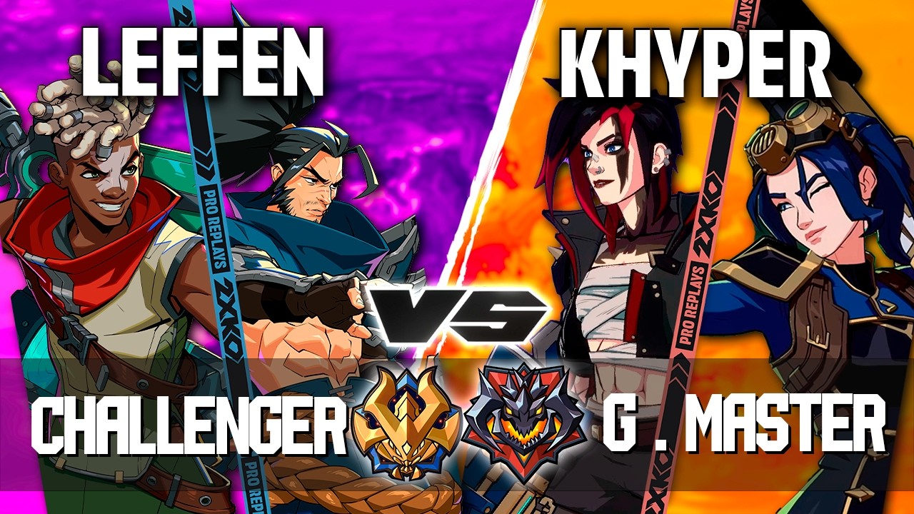 2XKO ▰ LEFFEN (Yasuo-Ekko) vs KHYPER (Vi-Caitlyn) ▰ 2XKO Pro level replays