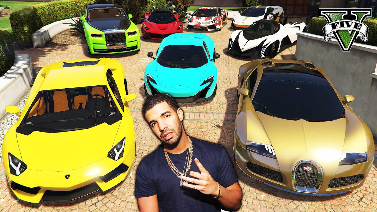 GTA 5 - Stealing Drake's Luxury Cars with Michael! | (Real Life Cars)