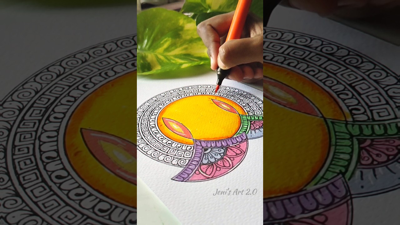 Diwali special easy diya mandala drawing 🪔🎆 #art #shorts #diwali #drawing #satisfying #festival #yt