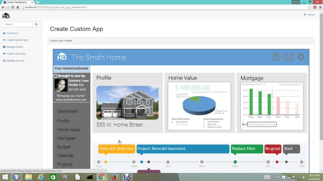 Home Dashboard - Real Estate Agent portal
