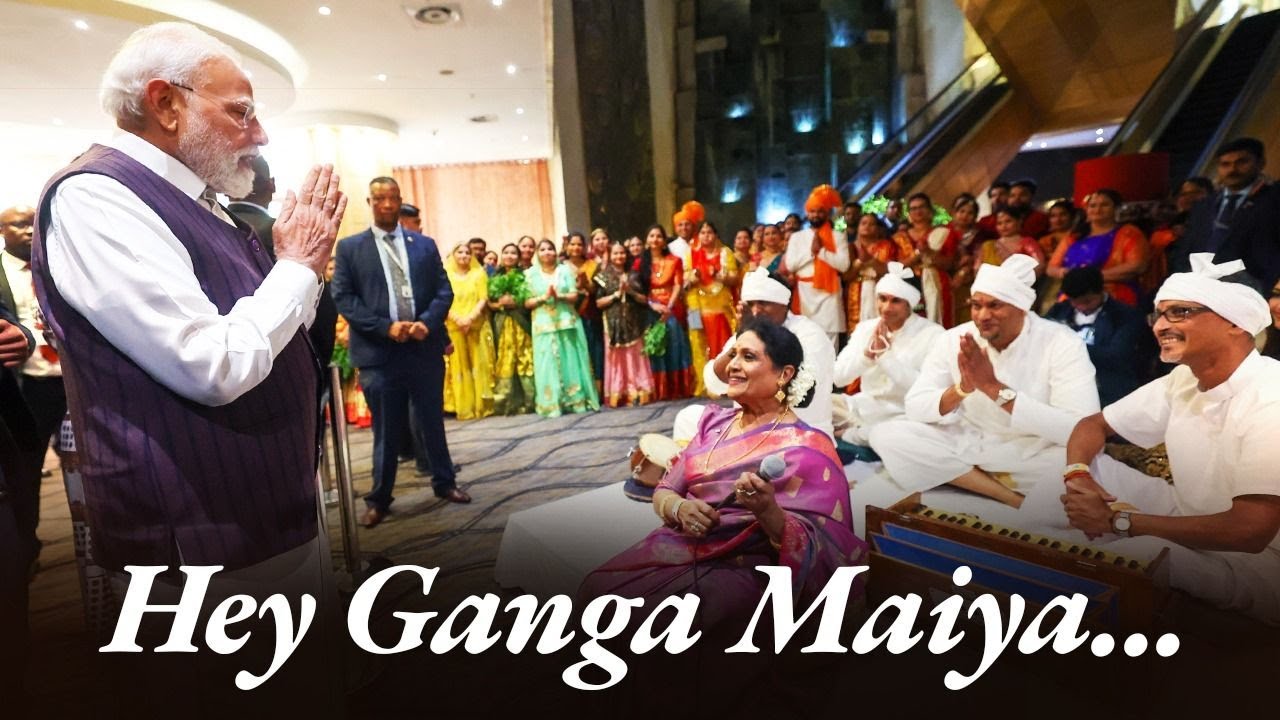 Indian spirit shines in South Africa! A lovely rendition of &lsquo;Hey Ganga Maiya&rsquo; for PM Modi&rsquo;s welcome