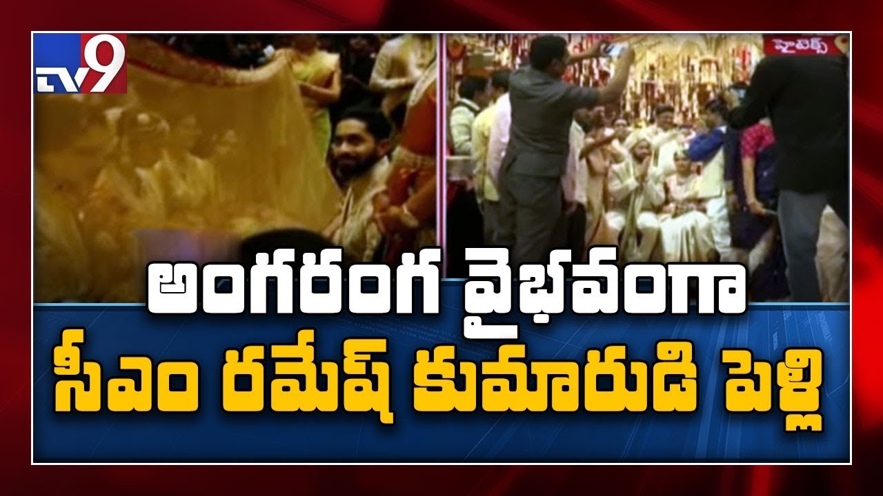 Cini & Political celebrities @ BJP MP CM Ramesh son Ritwik wedding ceremony - TV9