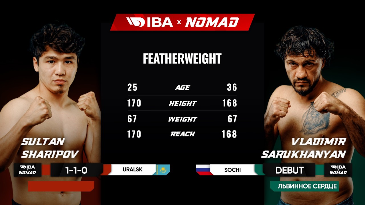 SULTAN SHARIPOV vs VLADIMIR SARUKHANYAN | FEATHERWEIGHT | FULL FIGHT | IBA NOMAD 15
