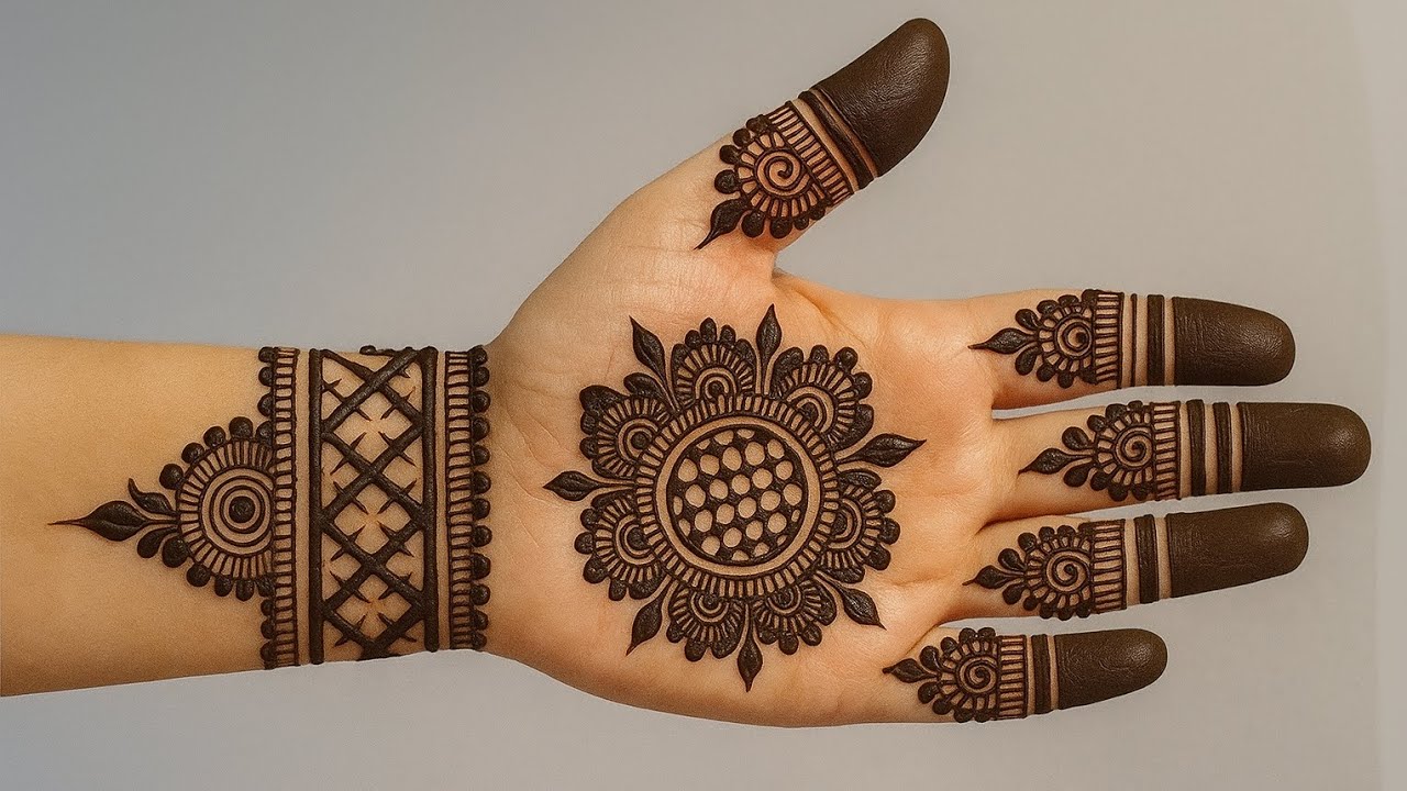 Chhath mehandi design | simple beautiful front mehandi | easy goltikki mehandi | mehandi design 2025