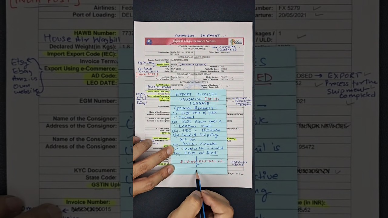 Exporting through Amazon, eBay, Etsy, or own website| Courier Shipping Bill (CSB-V)| Day 9 #shorts