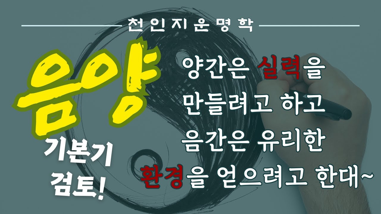 음양 기본기 검토! : 양간은 실력을 만들려고 하고 음간은 유리한 환경을 얻으려고 한대~