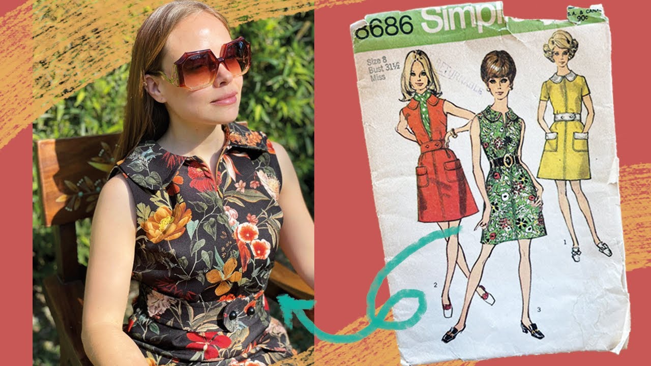 Hice un vestido con un patrón de los 70´s
