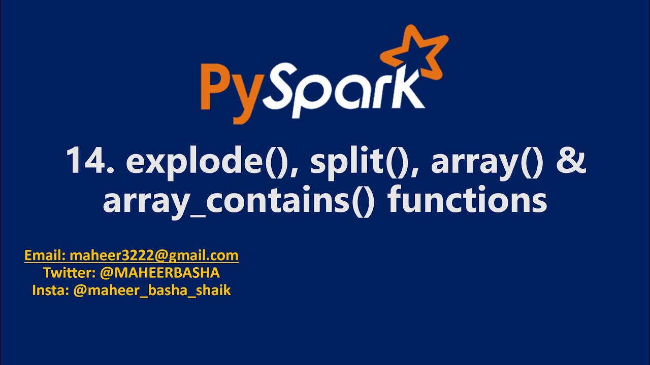 14. explode(), split(), array() & array_contains() functions in PySpark | #PySpark #azuredatabricks