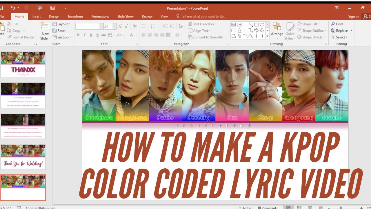 Tutorial: How To Make A KPOP Color Coded Lyric Video [Easy & Quick]