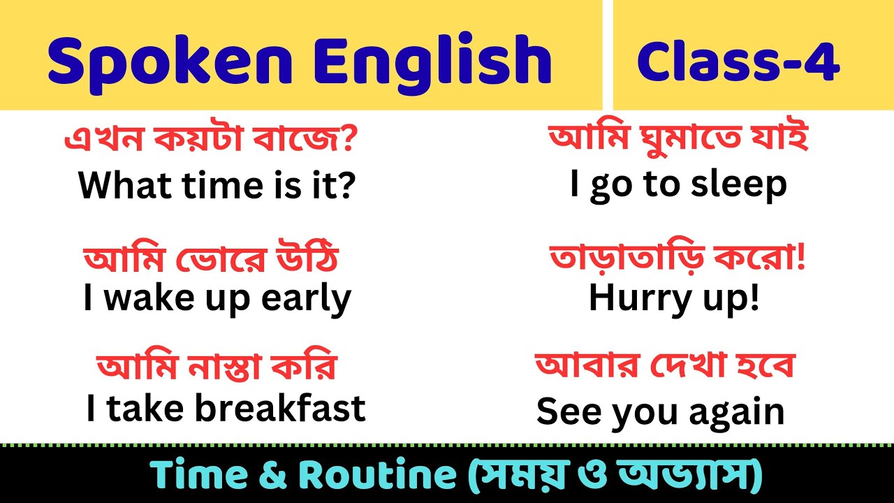 Spoken English Learning Full Course IN Bengali | kivabe spoken english shikhbo | ইংরেজি শিক্ষ C-4