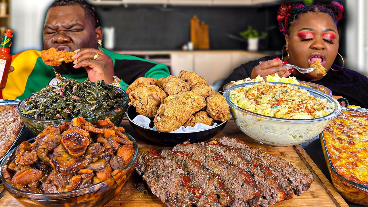 WE ATE THE ULTIMATE SOUL FOOD MUKBANG! | FRIED CHICKEN, MAC N CHEESE, COLLARDS | MUKBANG EATING SHOW