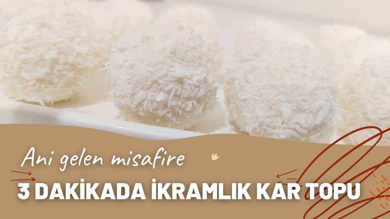 3 dakikada ikramlık kar topları - Pişmeyen Tatlı Tarifi - Hindistan cevizi topları