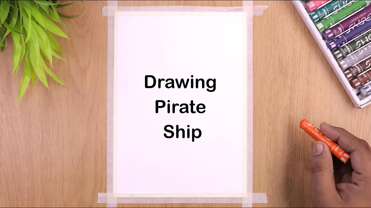 Beautiful Ship Scenery / Drawing with Oil Pastels / Step by Step