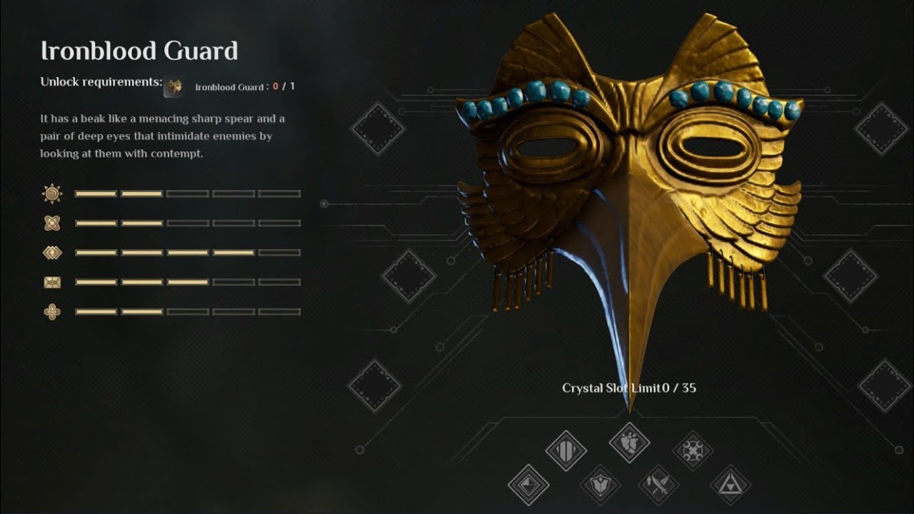 Ironblood Guard Mask, Photon Cluster, Nanofiber, Moss Polymer, Astrabon - Soulmask Gameplay
