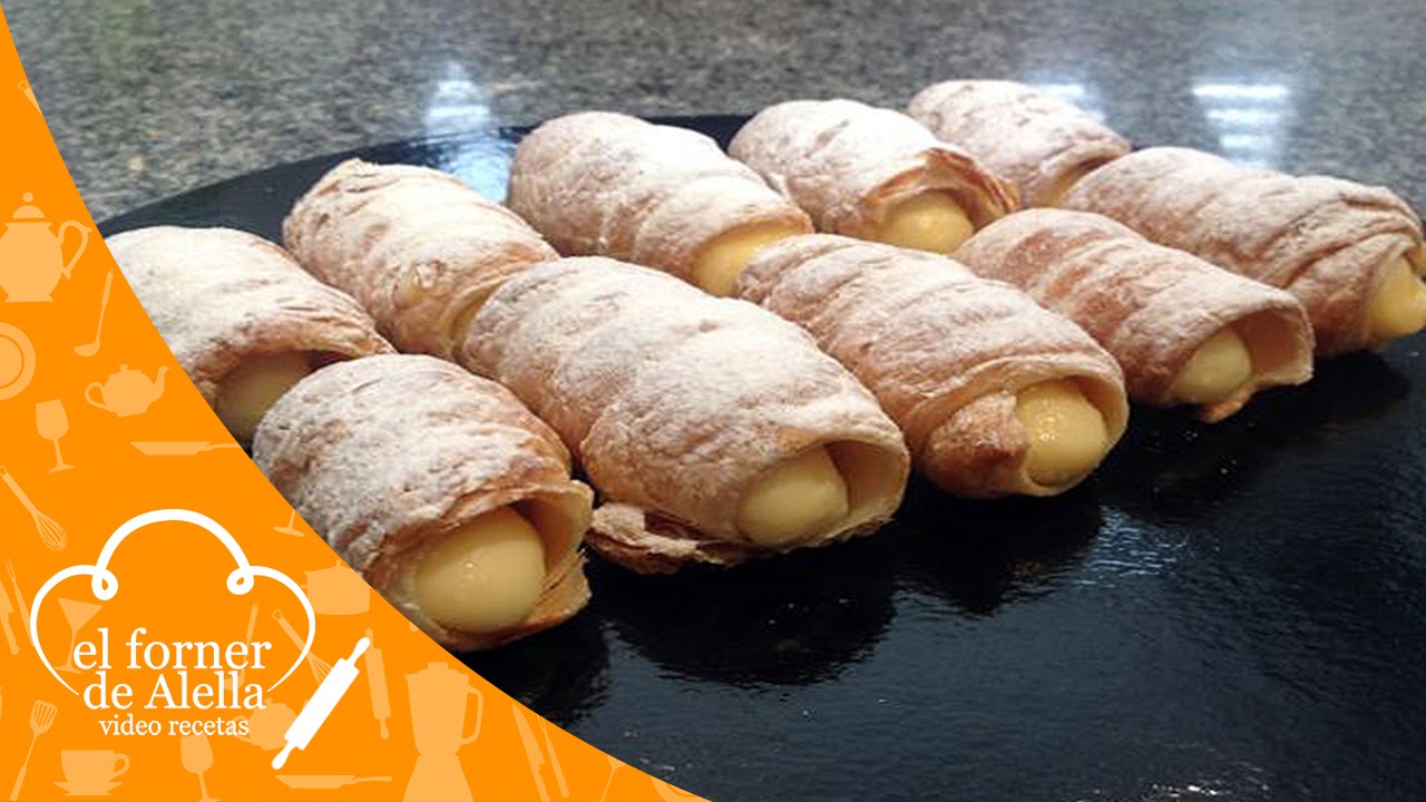 Cañitas de Hojaldre rellenas de Crema
