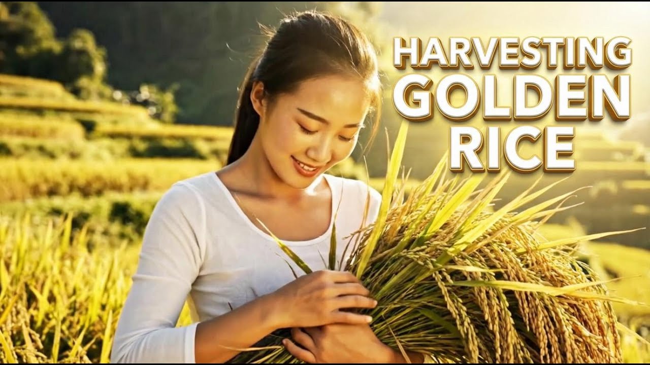 We spent a whole day harvesting golden rice by hand and cooking a traditional meal outside.