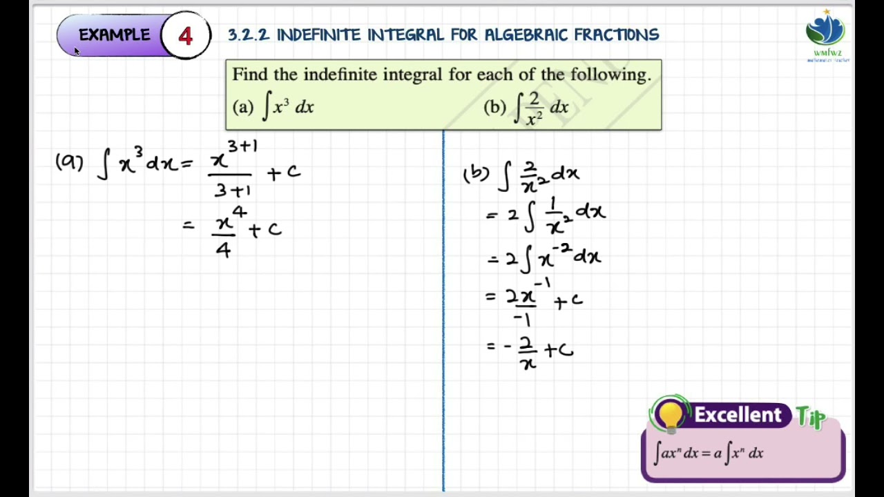 AddMath F5 | Chapter 3 Integration | (Example 3 - 5) Indefinite integral