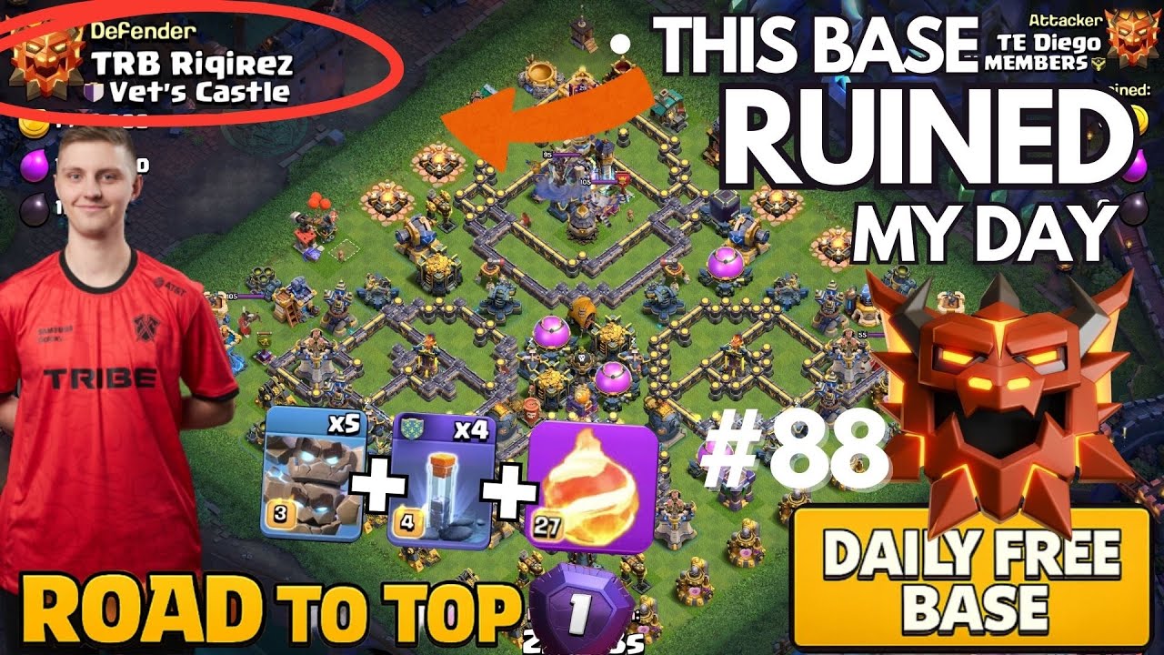 Trying to Break into the TOP 50 VS TOP PLAYERS | FREE TH18 BASE LINK | Daily Ranked Attacks #88