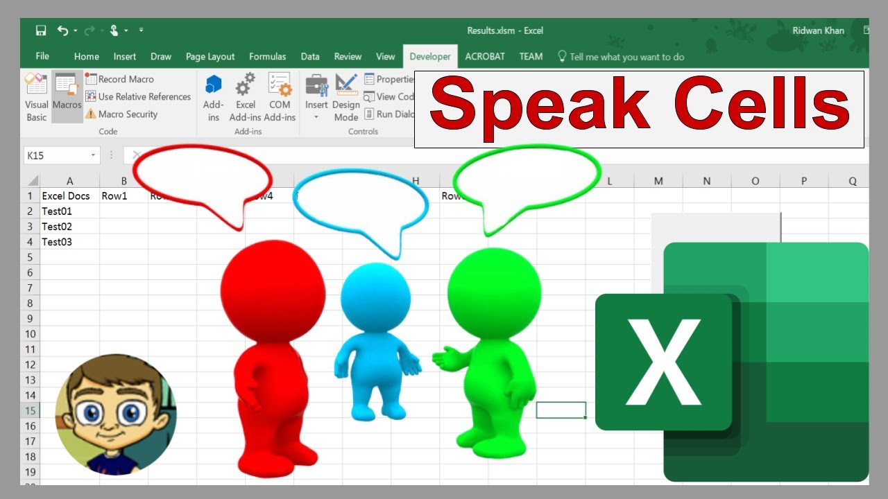 Using the Speak Cells on Enter Tool in Excel