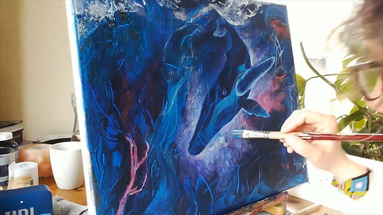 Whales Painting Time lapse - Abstract Realism - Visionary Art Reny Azaria