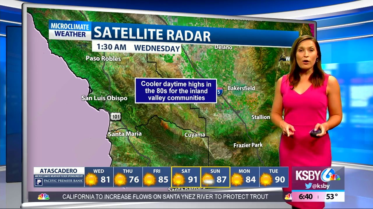 Clear skies and breezy conditions Wednesday before the return of the marine layer