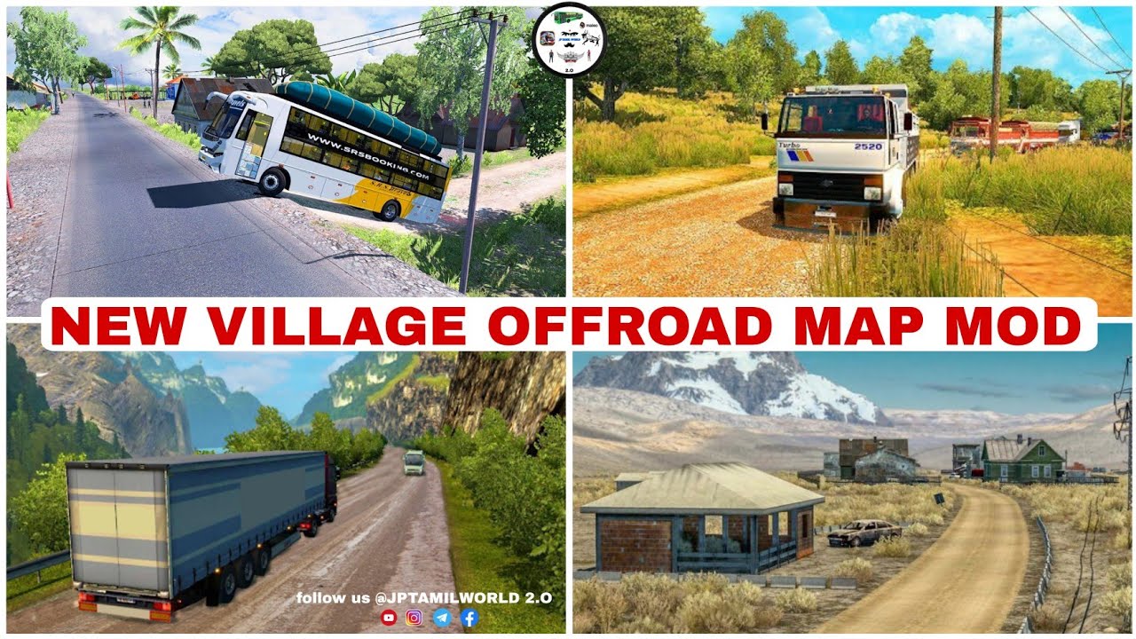 🎀🤩New village offroad estate hills map mod release for bus simulator indonesia😍