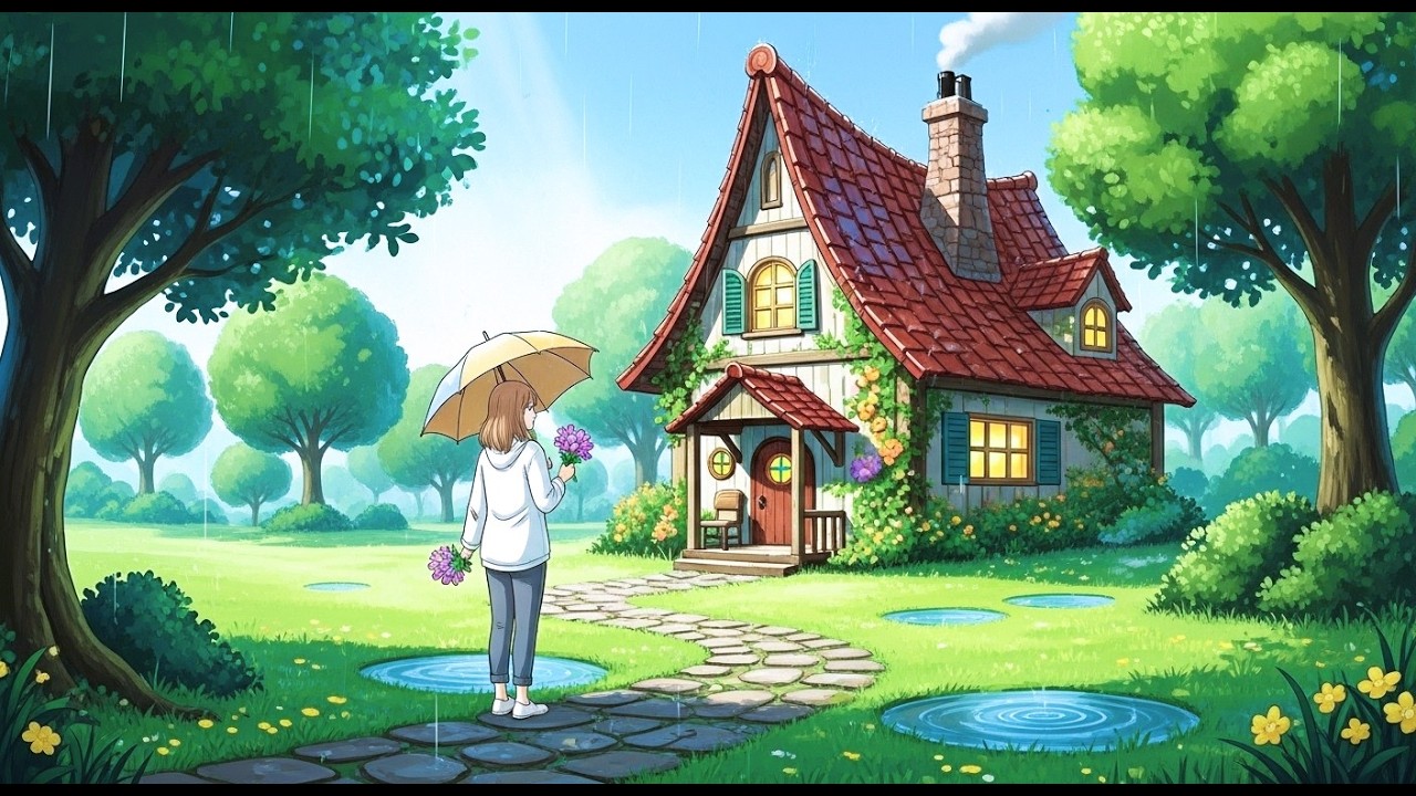 A Rainy Day of Simple Errands and Warm Food at Home | Ghibli-Style Video