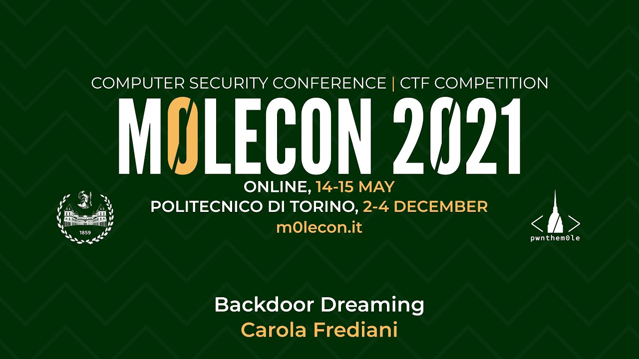 m0leCon 2021 - Carola Frediani - Backdoor Dreaming