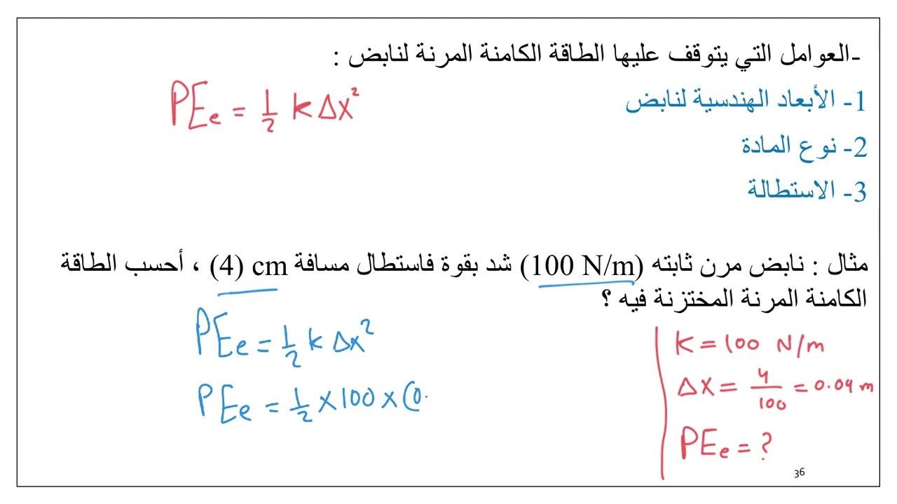 الطاقة الكامنة المرنة