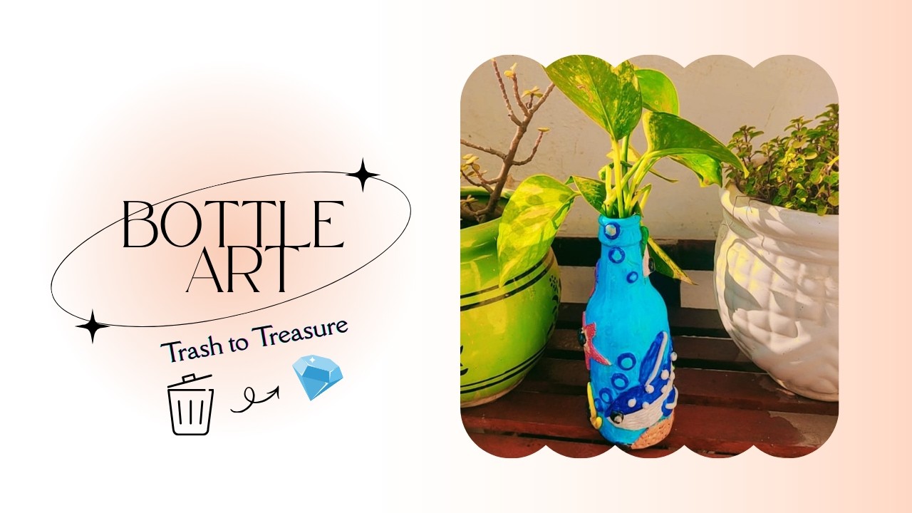 Bottle Art, Clay Art, Trash to Treasure #diy #trashtotreasure #planter #bottleart #bestoutofwaste