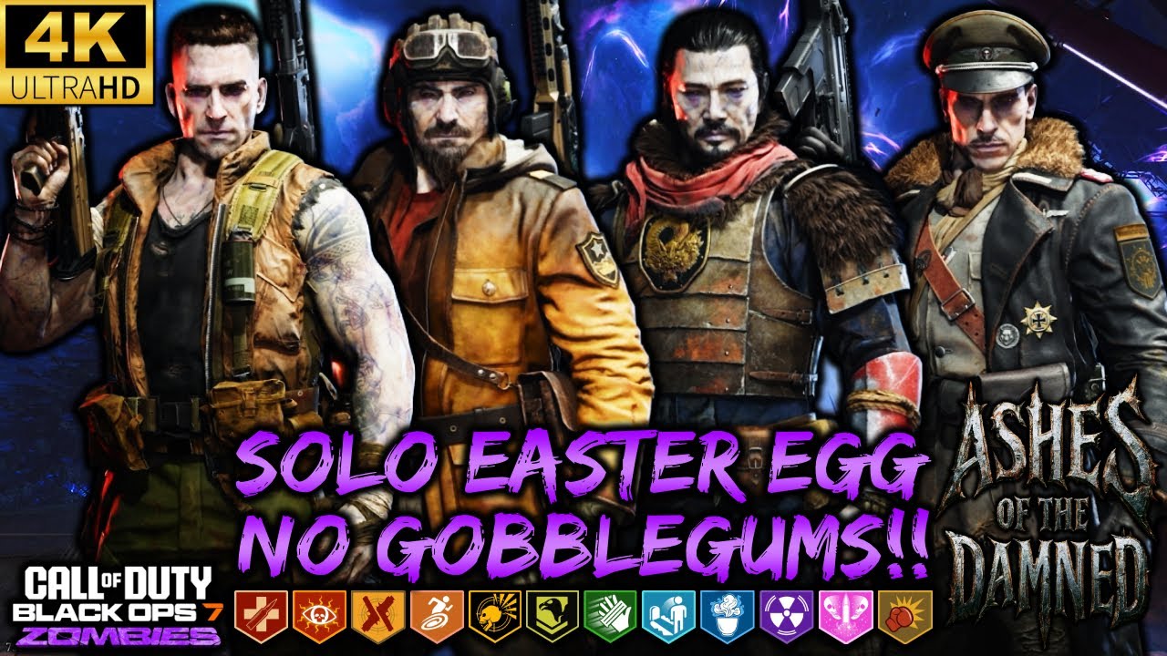 BO7 ZOMBIES *OG CREW* COMPLETE THE ASHES OF THE DAMNED EASTER EGG SOLO!! (NO COMMENTARY) 4K 60 FPS