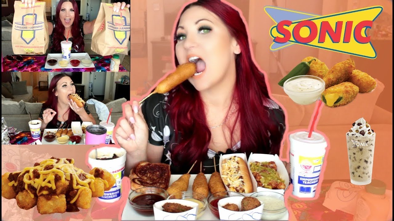 MUKBANG SONIC DRIVE IN WATCH ME EAT EATING SHOW VEGAN Collab with Southern Smash Muckbang