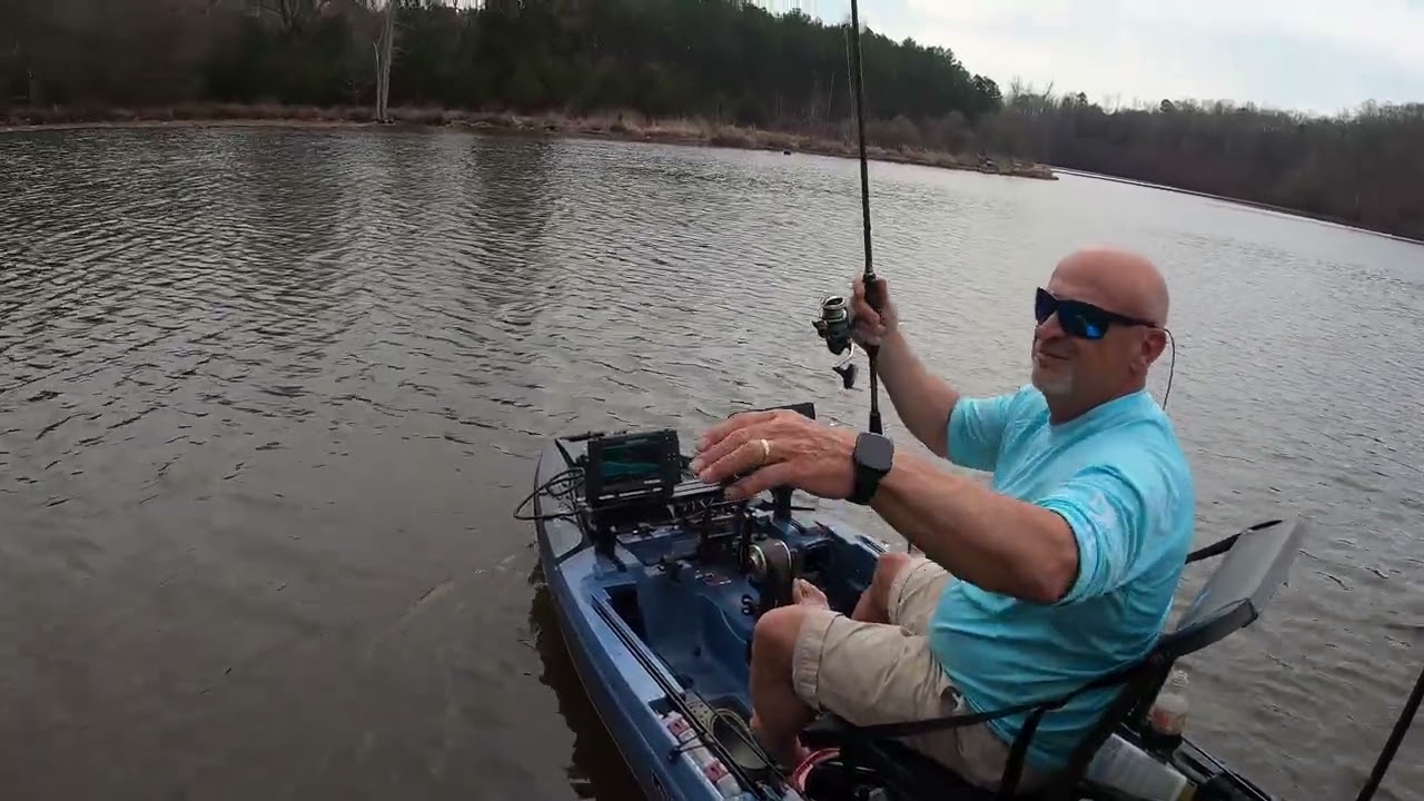 Early spring kayak bass fishing