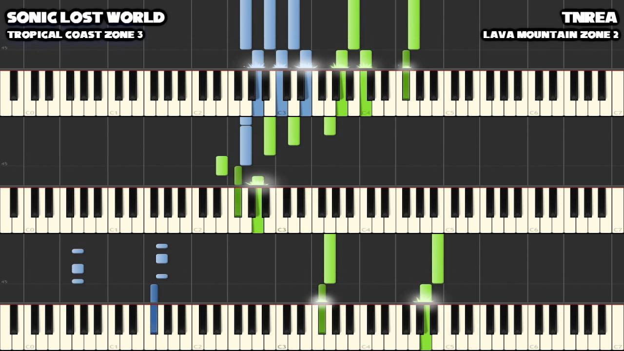 Sonic Lost World - Tropical Coast Zone 3/Lava Mountain Zone 2 (Sea Bottom Segue) - Awesome for Piano