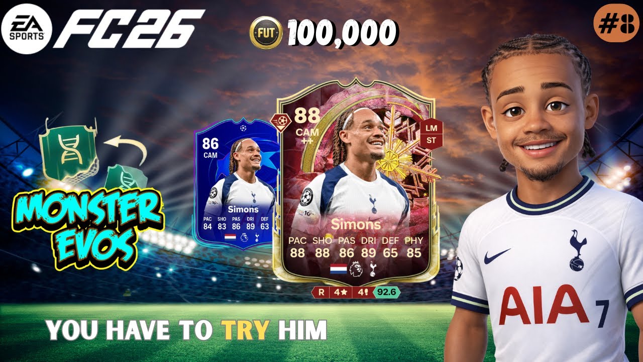 88 XAVI SIMONS FROSTBITE FINISHER PLAYER REVIEW | MONSTER EVOLUTIONS #8 FC 26 ULTIMATE TEAM