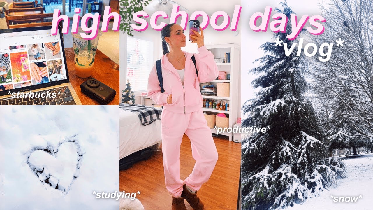 high school days vlog 🎀 *studying, holiday menu, snow + more* vlogmas day 10