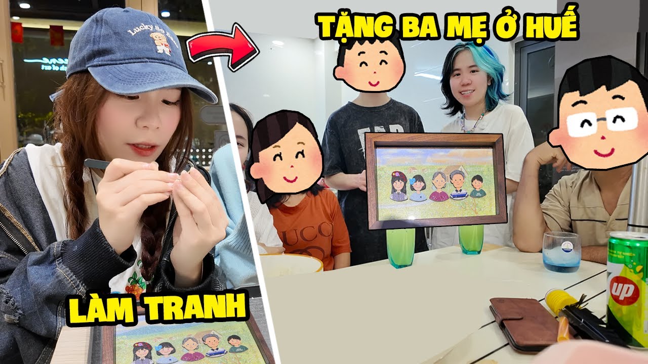 MÌNH TỰ LÀM TRANH HÌNH GIA ĐÌNH TẶNG BA MẸ TẠI HUẾ !