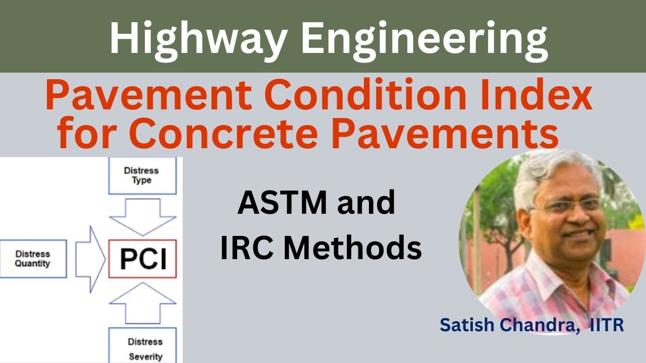 Pavement Condition Index for Concrete pavements as per ASTM D6433-07 and IRC SP 83, 2018.